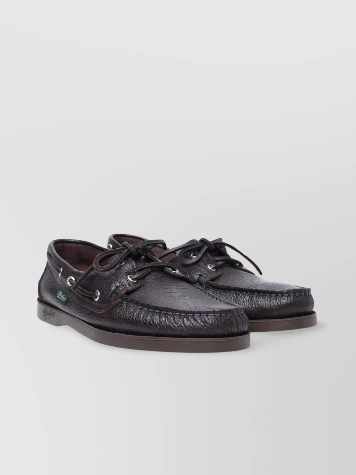 Shop Paraboot Lace-up Leather Loafers Stitched Detailing