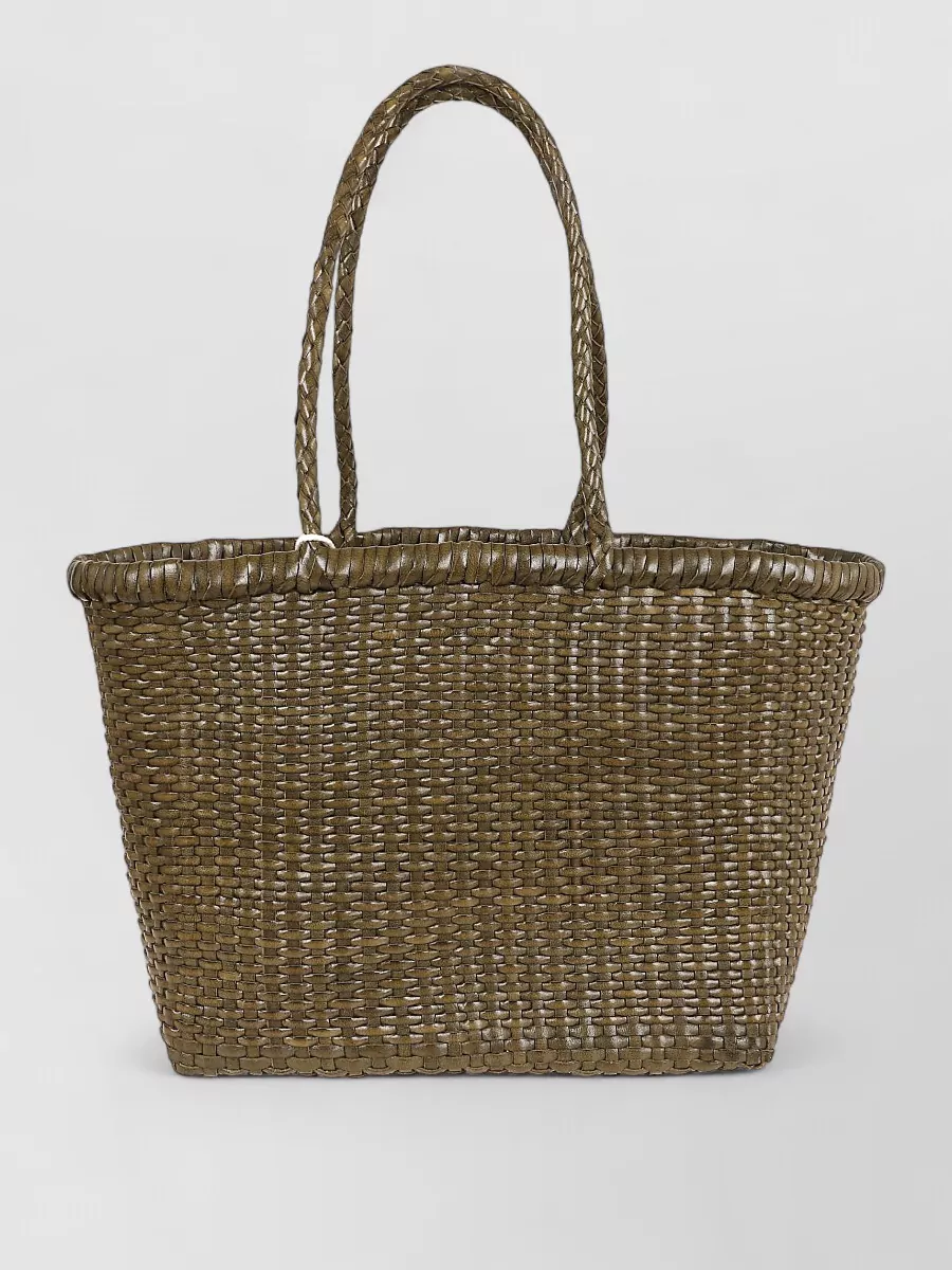 Dragon Diffusion B Weave Small Leather Beach Bag