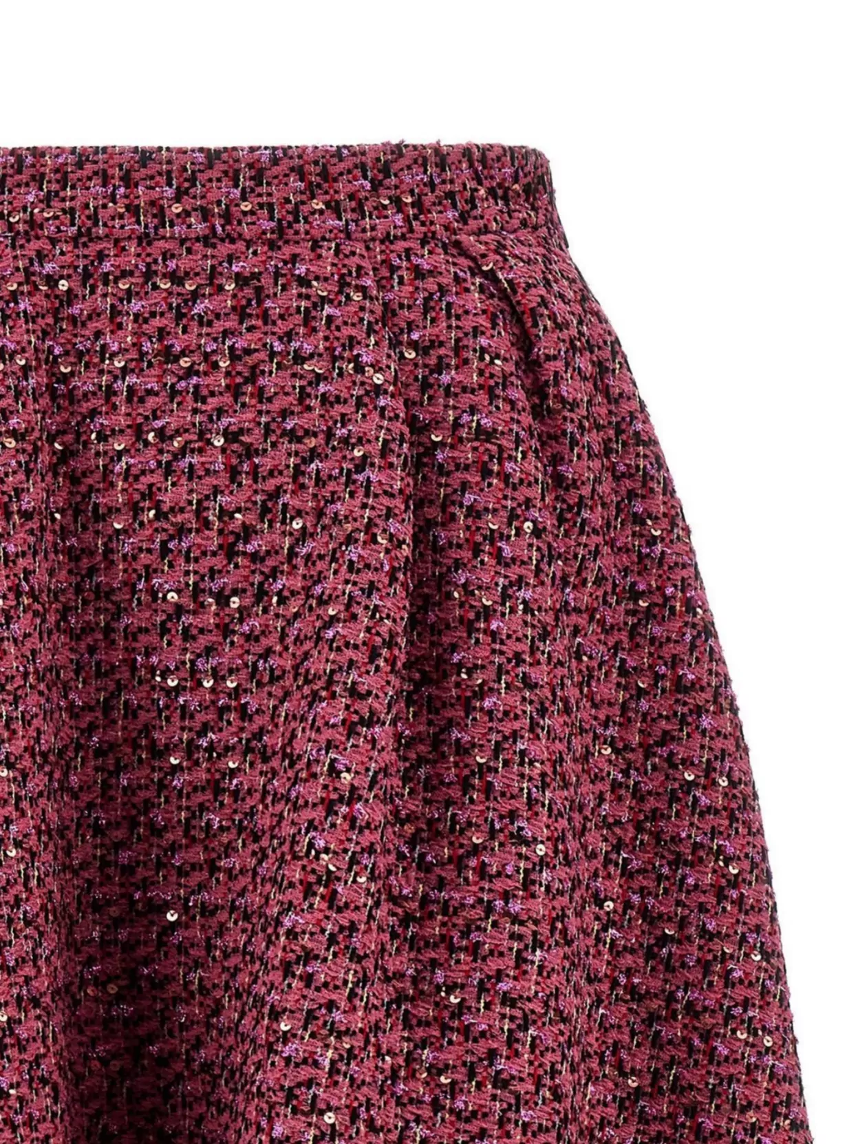 Alessandra Rich Tweed A-line High-waisted Midi Skirt In Purple