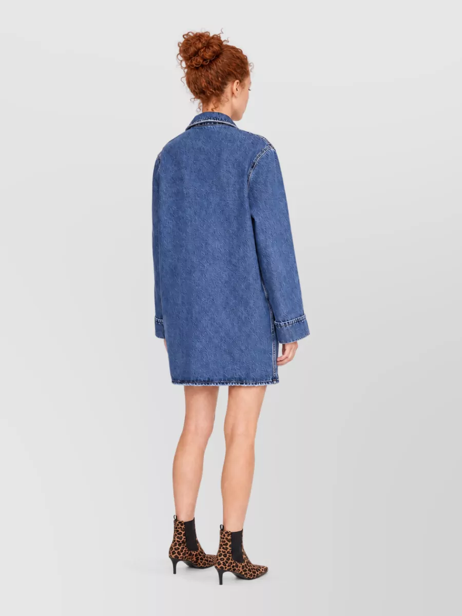 Anine Bing Denim Long-Sleeve Dress