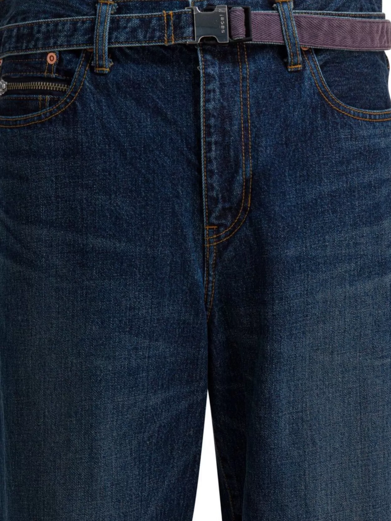 Sacai Straight Leg Denim Trousers Featuring Pockets