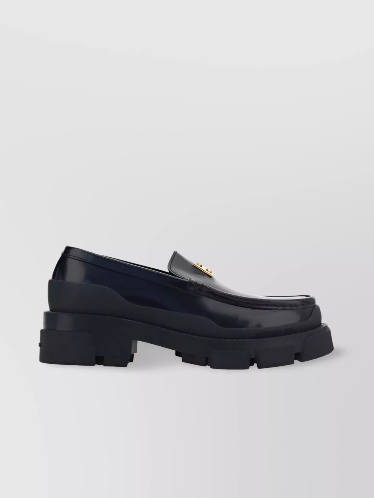 Shop Givenchy Square Toe Chunky Sole Loafers With Glossy Finish In Blue