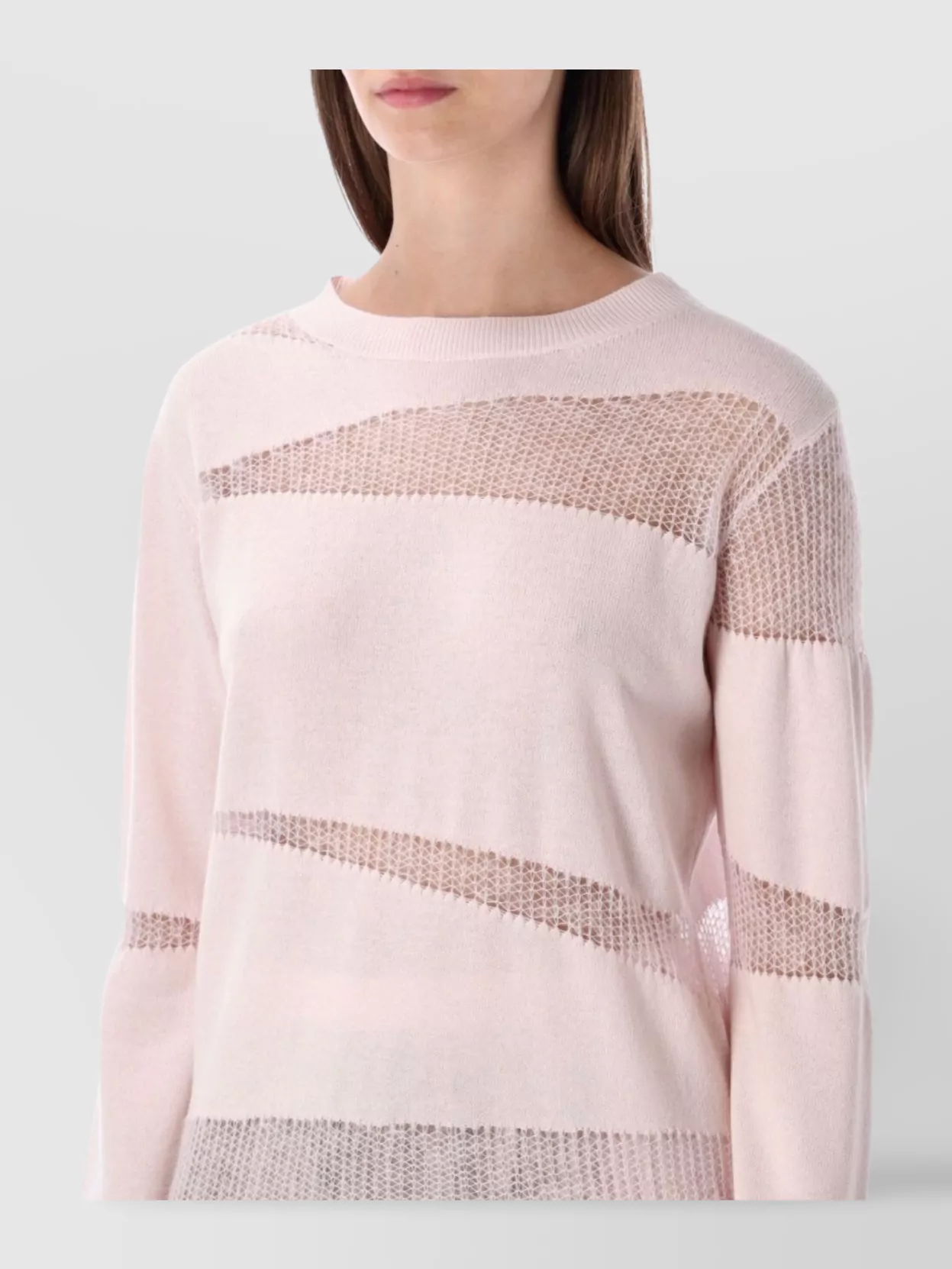 Fabiana Filippi Mohair Insert Long Sleeve Knit Sweater