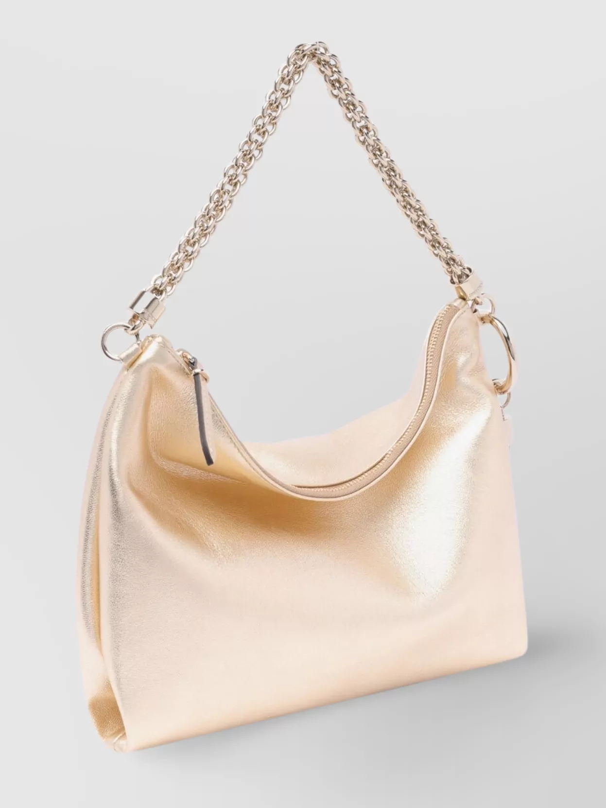 Jimmy Choo Metallic Chain Shoulder Bag With Tassel Detail