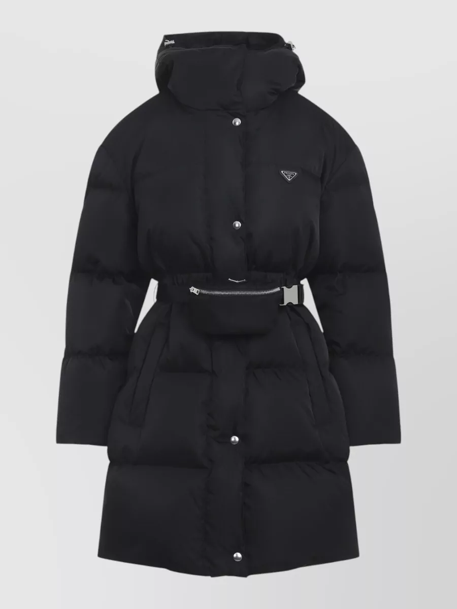 Prada Down Belted Longline Puffer Jacket