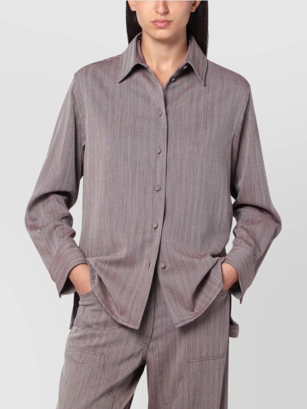Golden Goose Garnet Shirt In Chevron Wool Blend Women In Purple