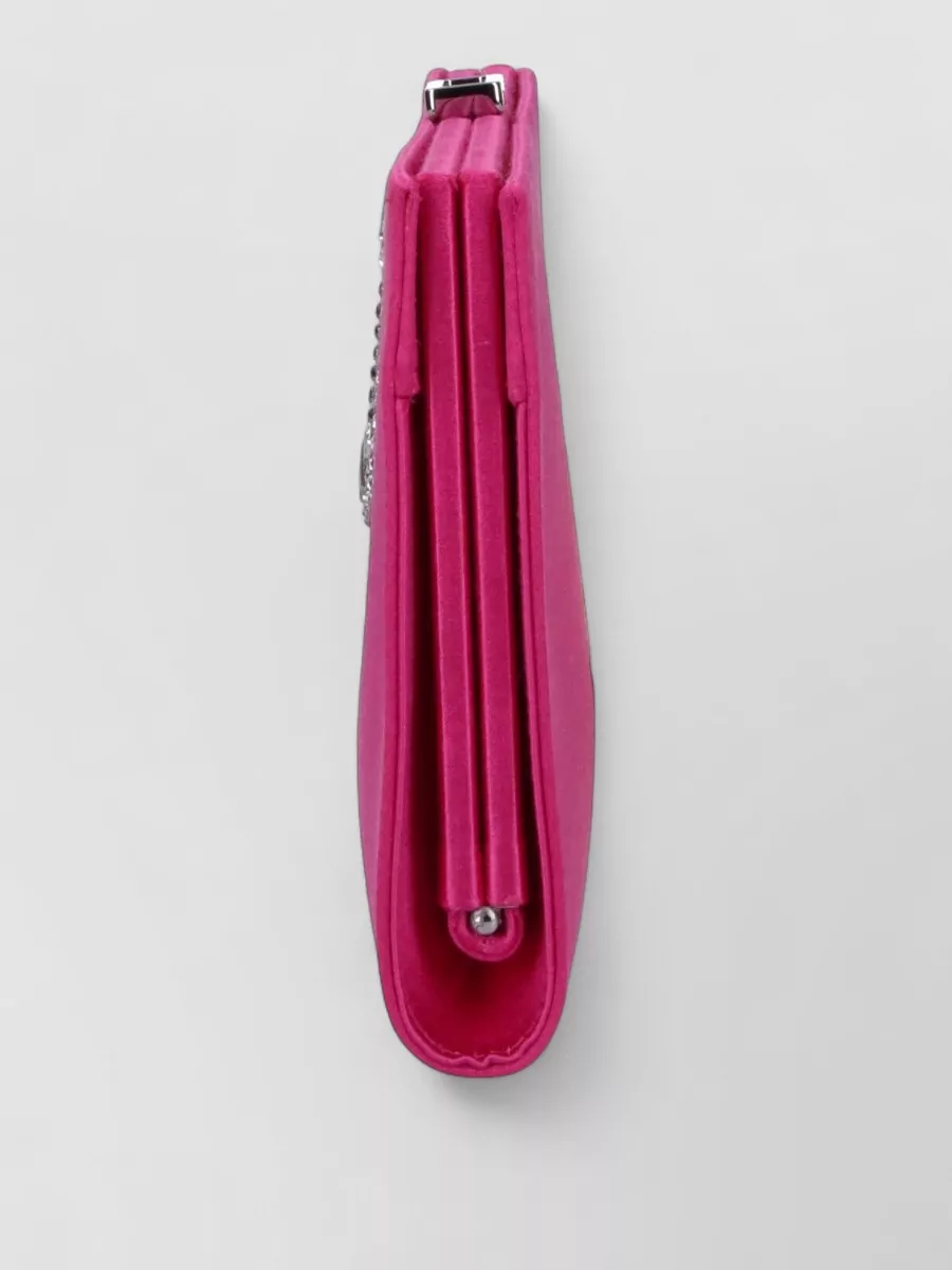 Roger Vivier Clutch Bag Satin Finish Embellished Detail