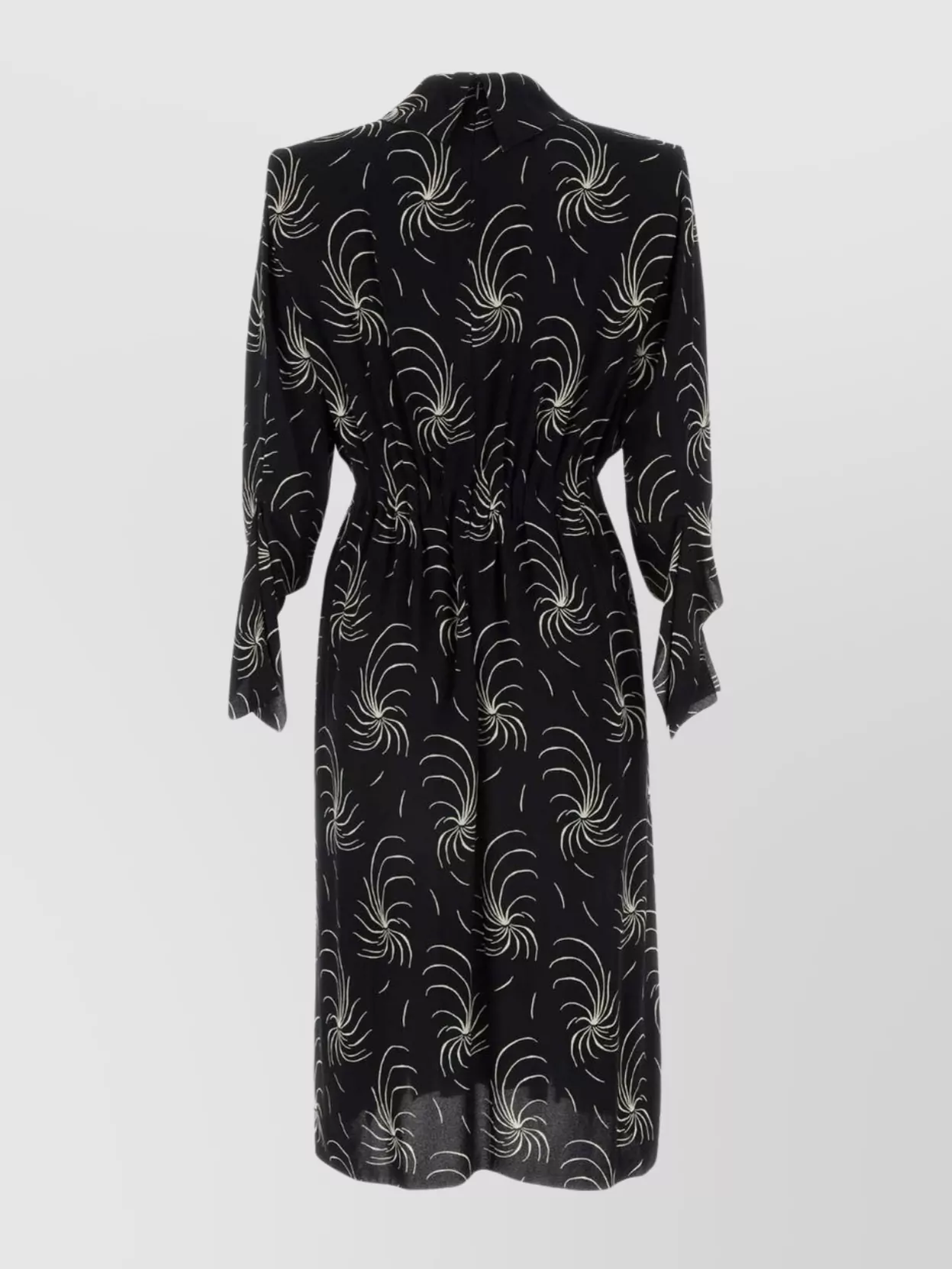 Shop Prada Printed Design Crepe Shirt Dress