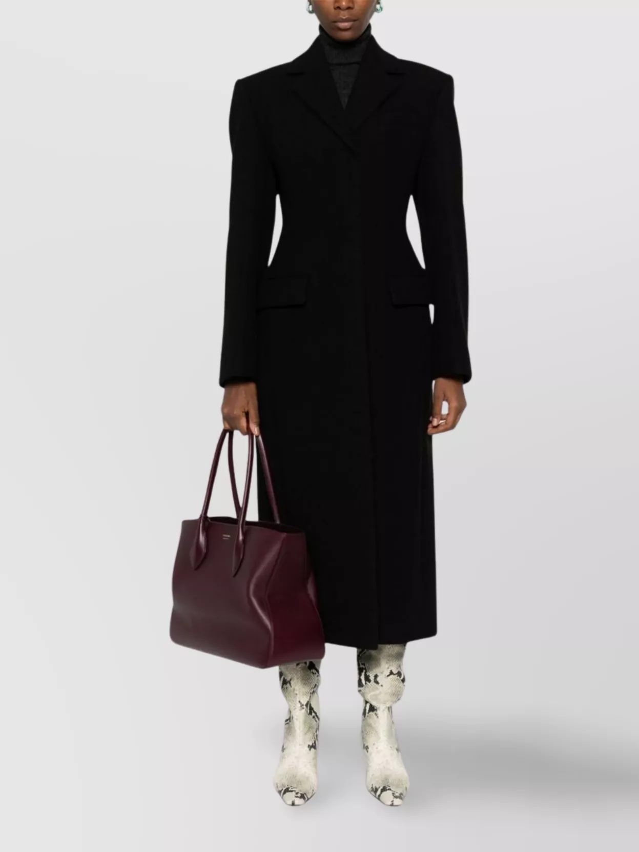 Sportmax Wool-Cashmere Blend Coat With Dart Detailing
