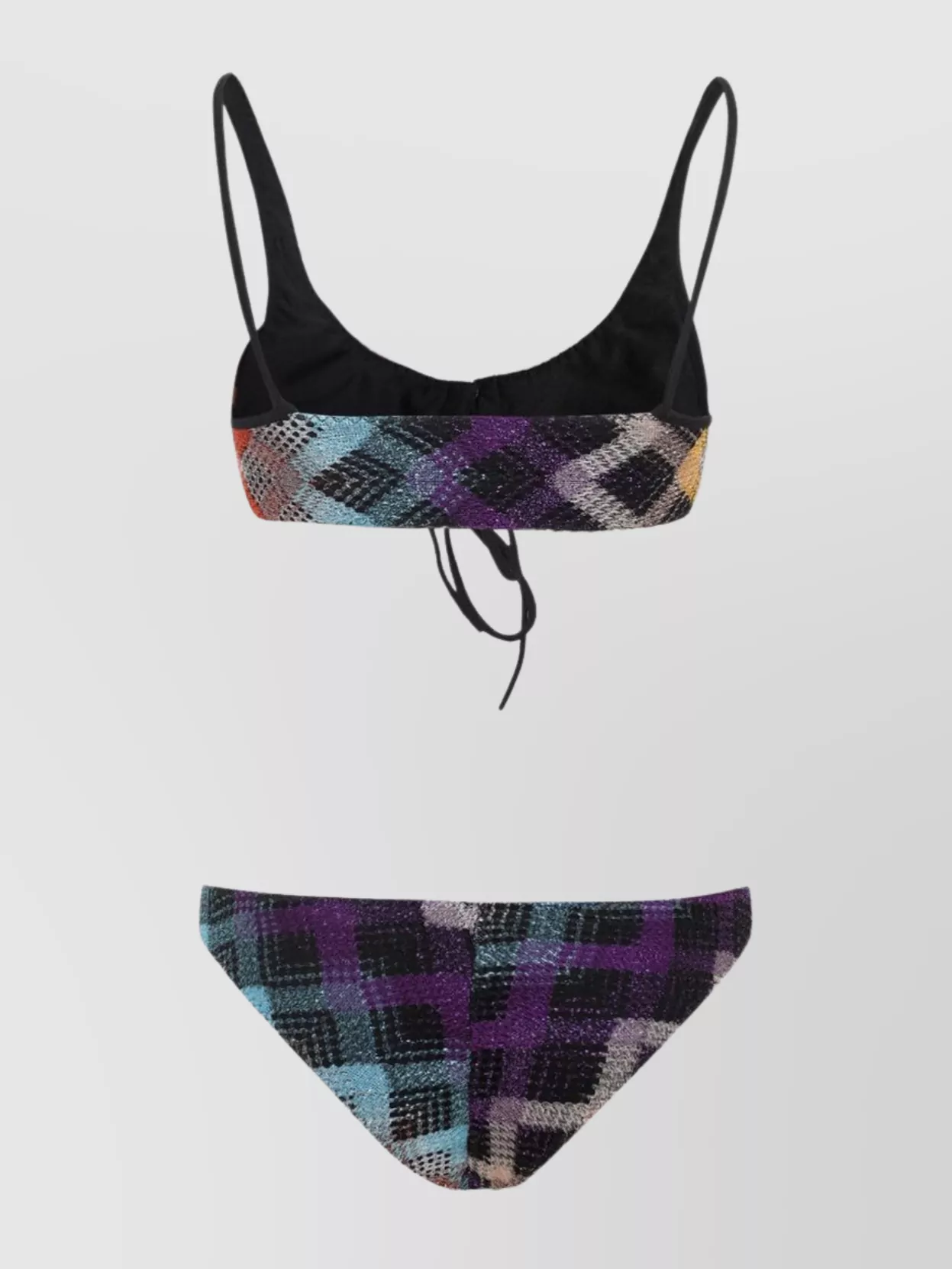 Missoni Chevron Bikini Scoop Neck Viscose Blend In Multi