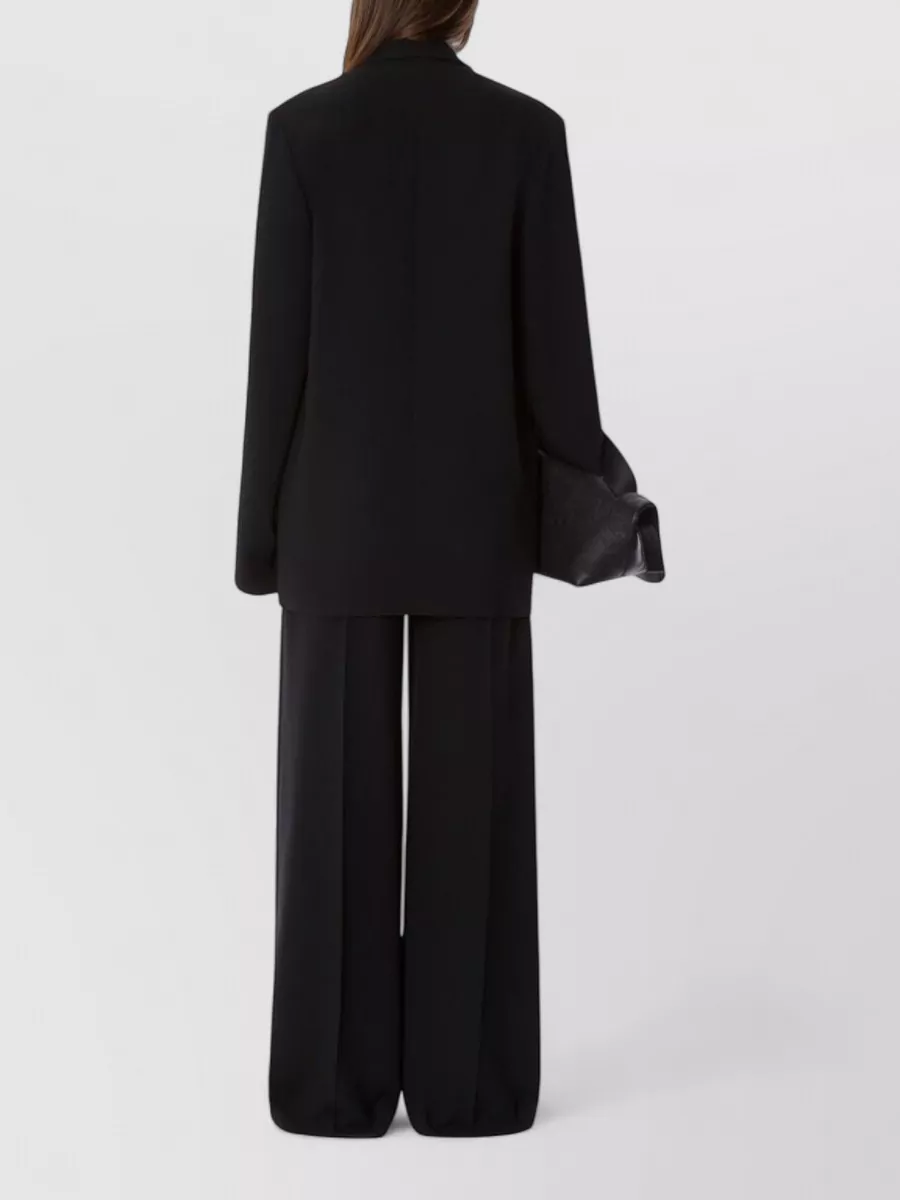 Alberta Ferretti High Waist Wide Leg Pleated Trousers