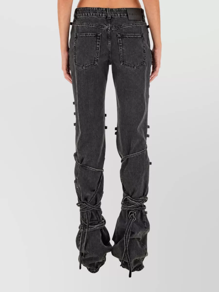 Alexander Mcqueen Knotted Straight-Leg Denim Jeans