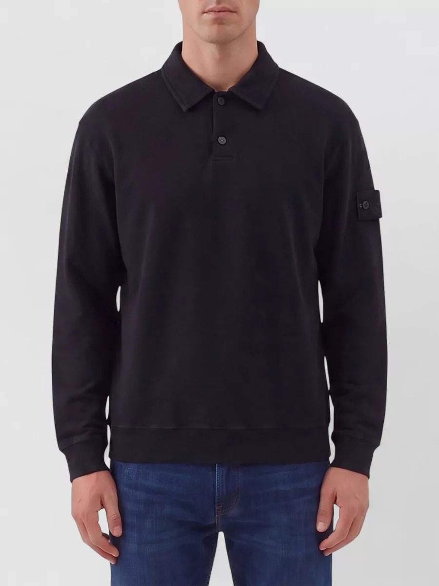 Stone Island Cotton stretch long-sleeve polo shirt