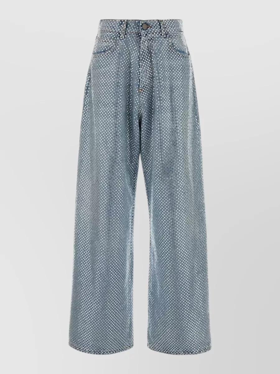 Giuseppe Di Morabito Embellished Denim Wide-Leg Trousers