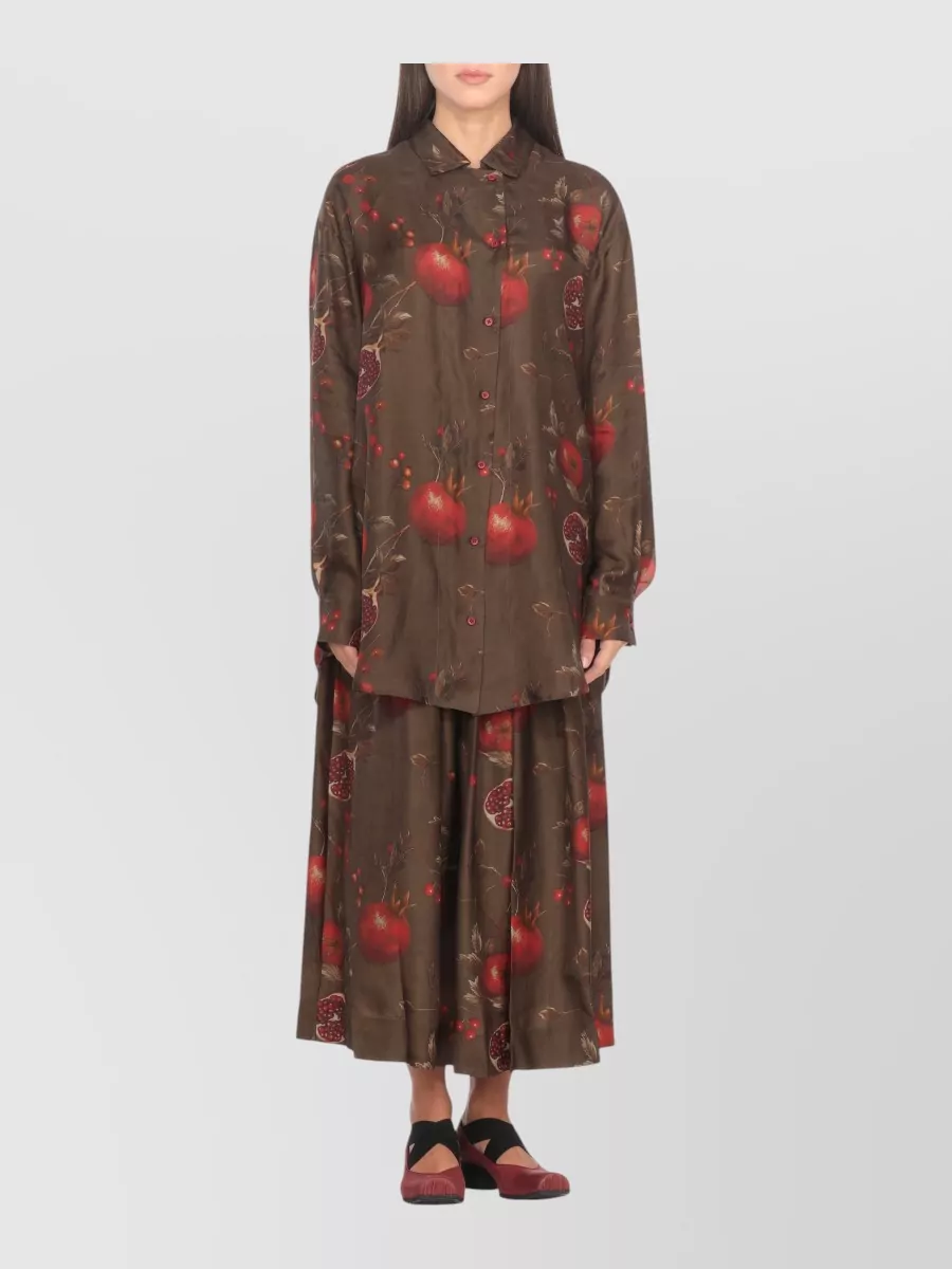 Uma Wang Floral Print Long Sleeve Relaxed Top
