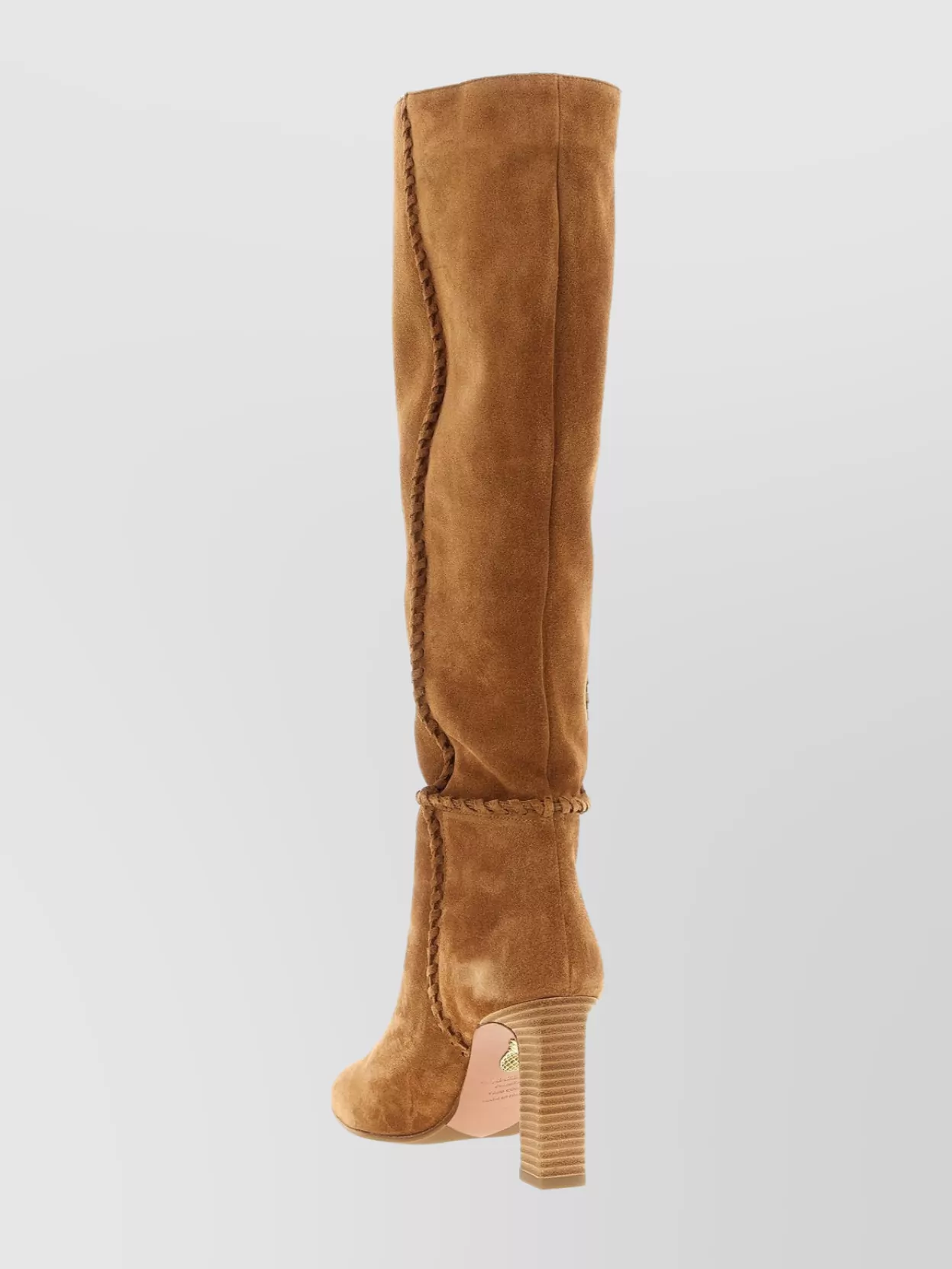 Aquazzura Knee-High Suede Boots Featuring Braided Detailing