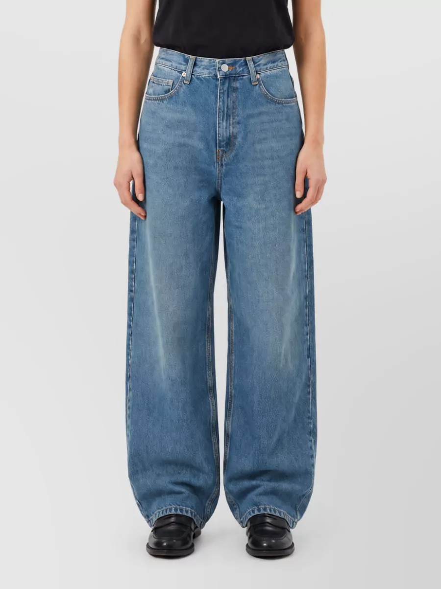 The Frankie Shop Denim Mid-Rise Tapered Jeans