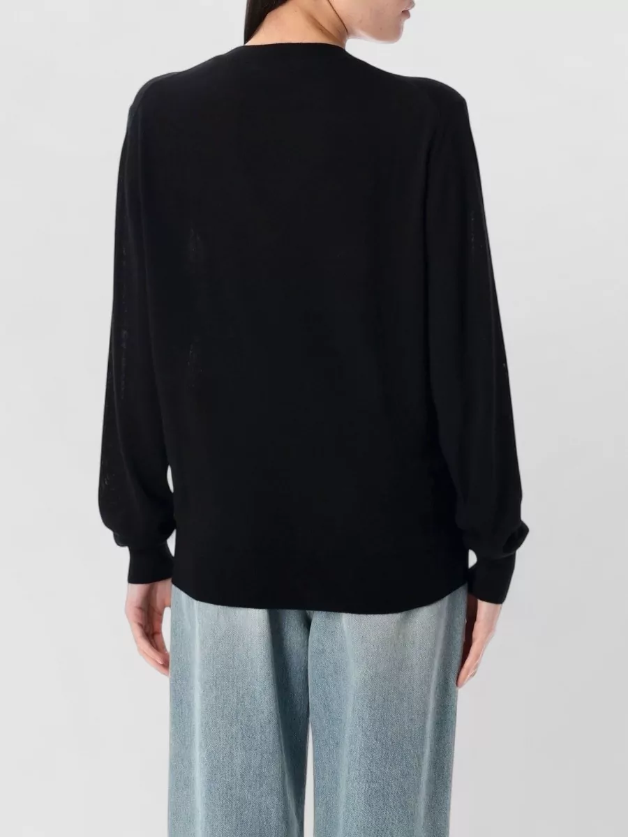 Rhea Costa Merino Wool Relaxed-Fit Ribbed Crew-Neck Jumper