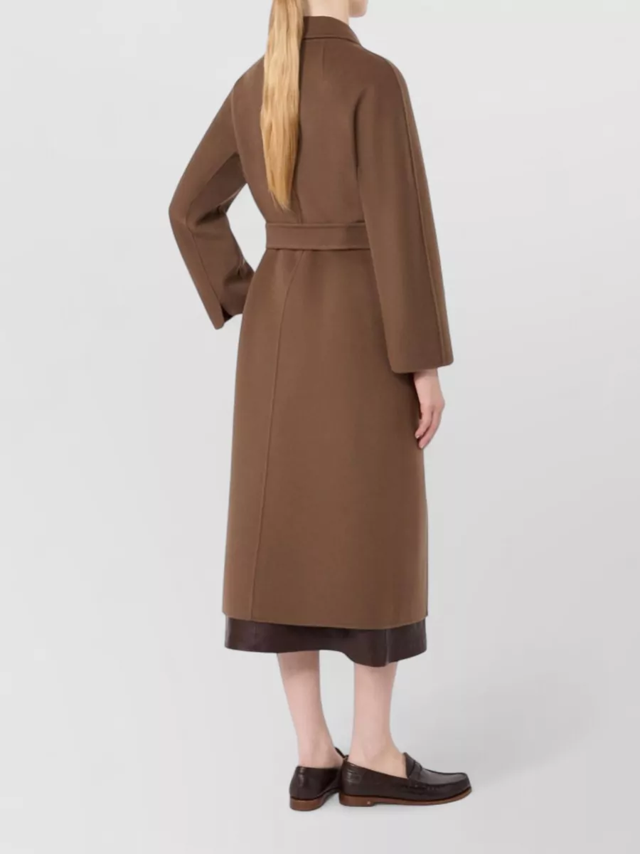 S Max Mara Virgin Wool Belted Midi Coat