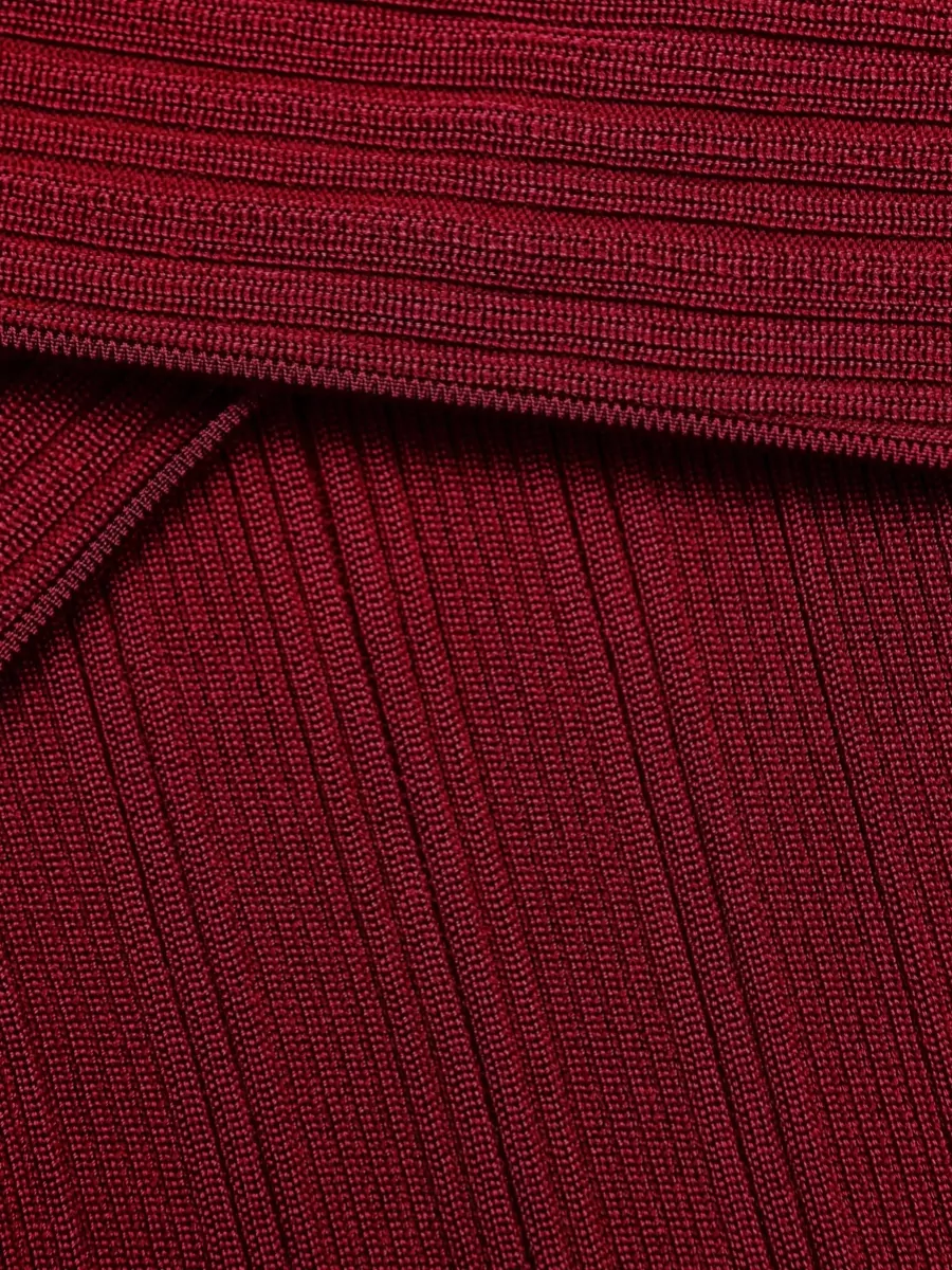 Self-Portrait Gathered Off-Shoulder Knit Mini Dress