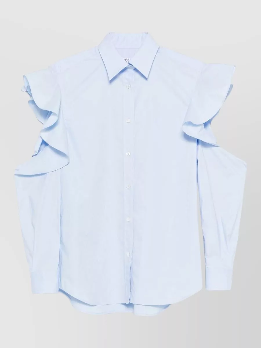 Moschino ruffled cutout shoulder shirt