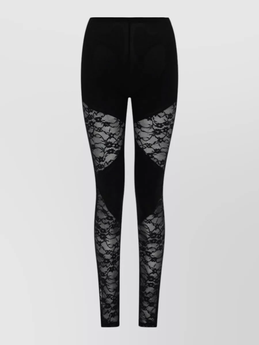 Nina Ricci patchwork lace-insert leggings