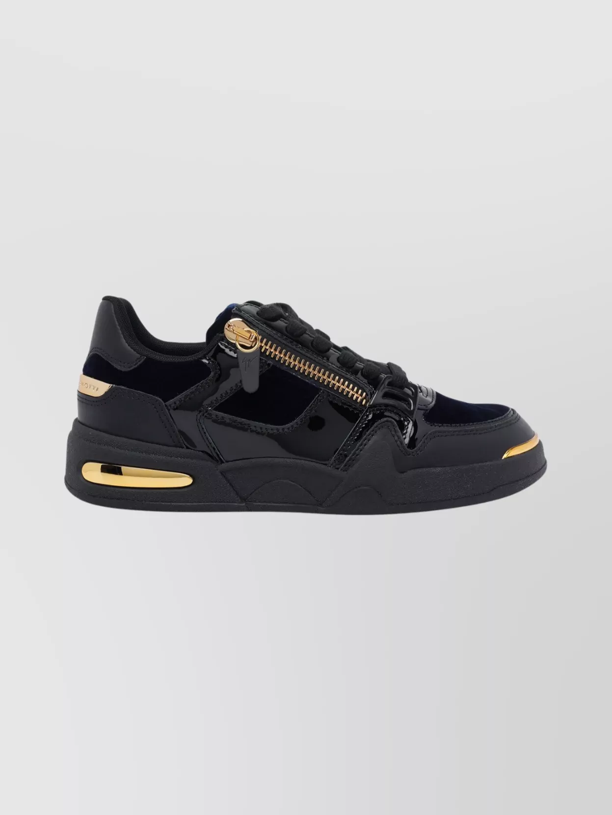 Giuseppe Zanotti Low Top Sneakers With Round Toe And Gold Accents