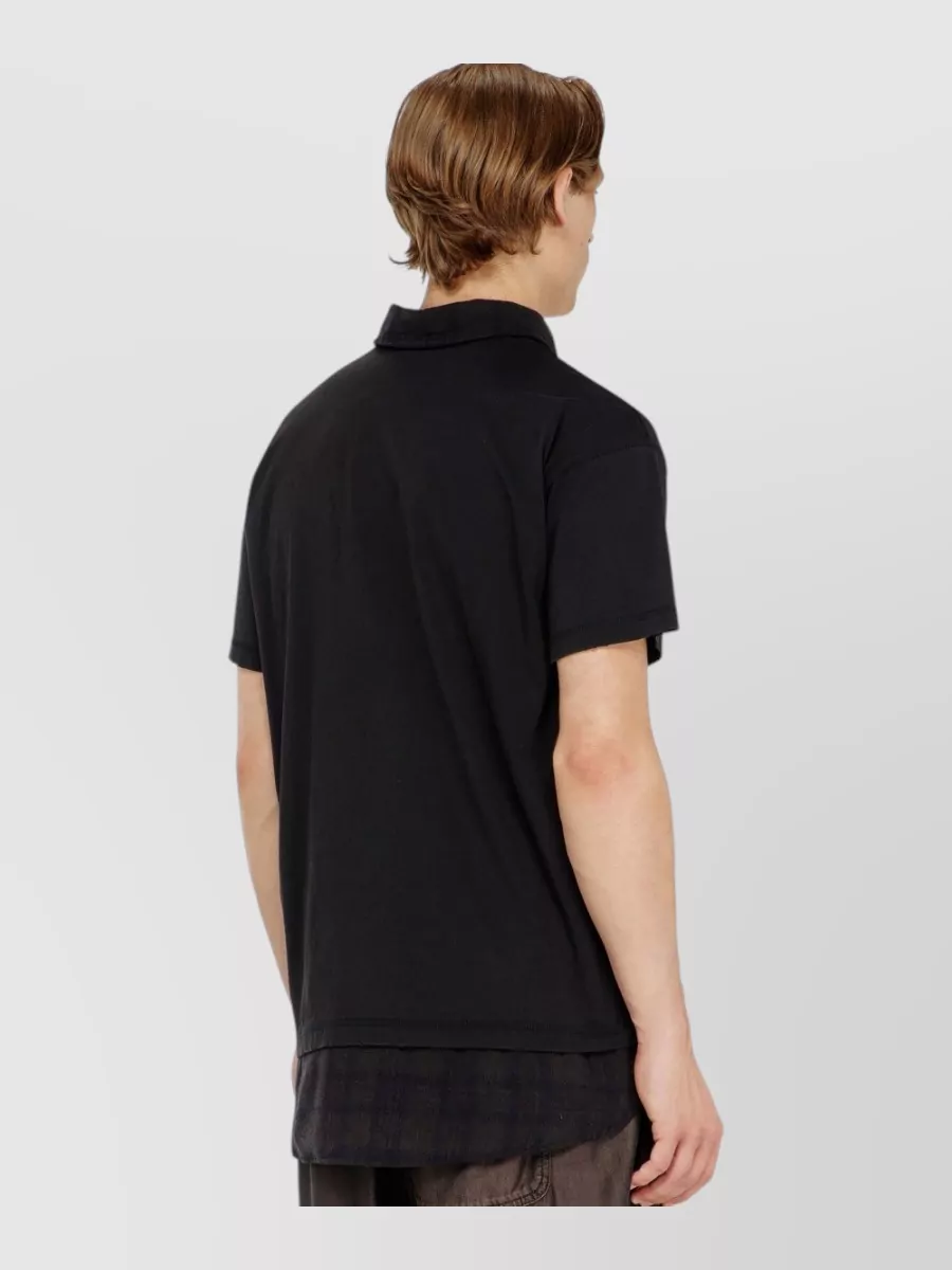 Diesel Checked Flannel Trim Polo Shirt