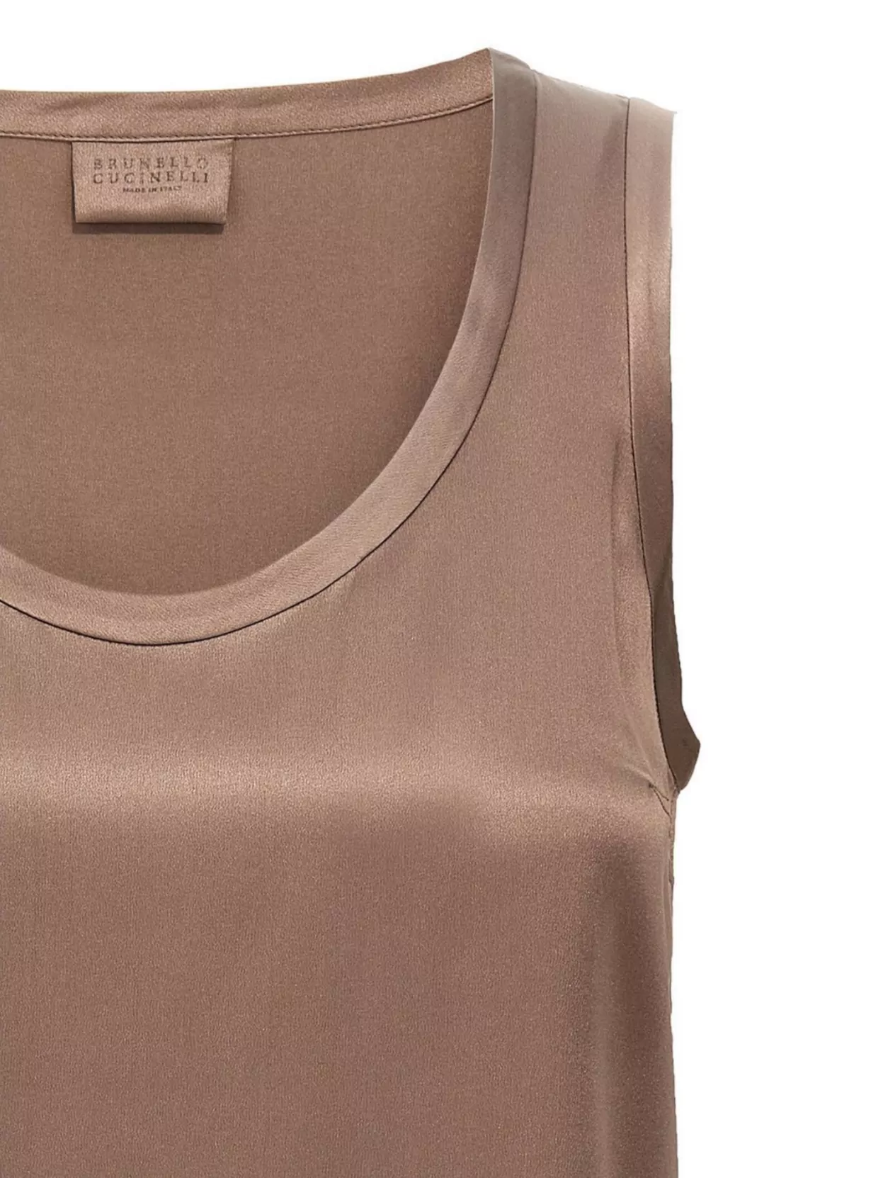 Brunello Cucinelli Brown Satin Reversible Top