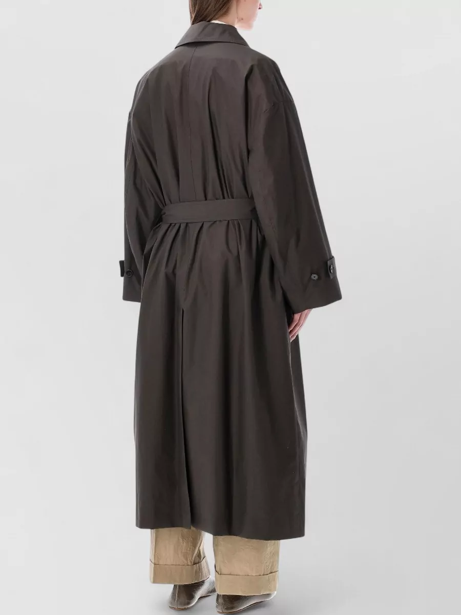 Soeur Cotton Relaxed-Fit Double-Breasted Mid-Calf Trench Coat