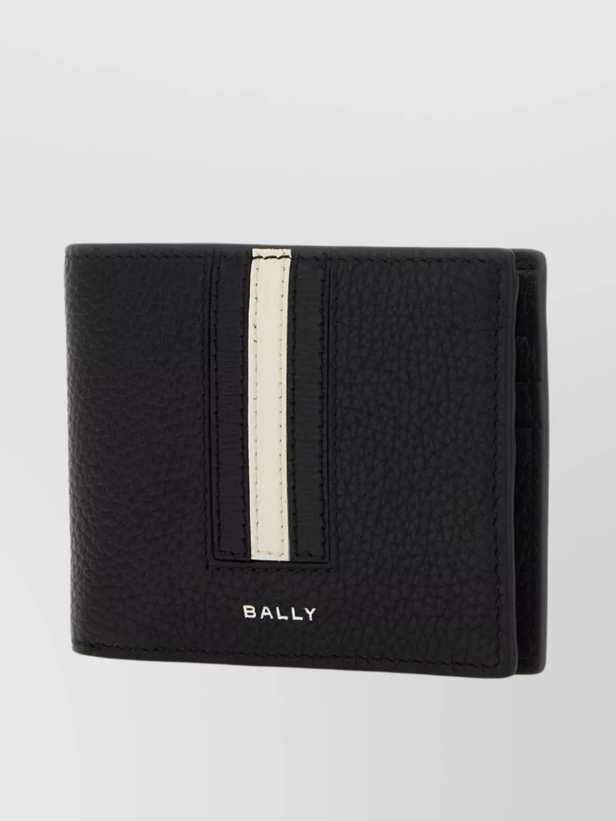 Shop Bally Leather Wallet With Textured Contrast Stripe