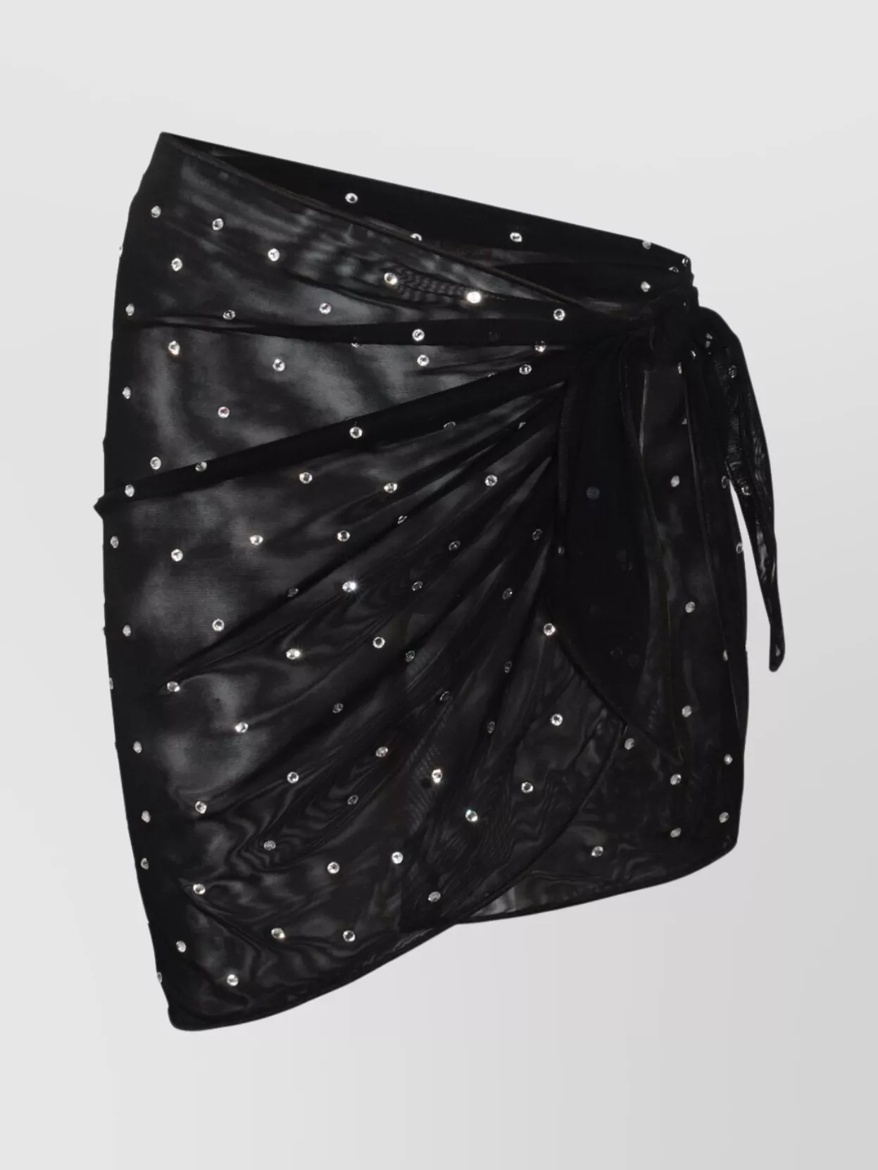 OSEREE ASYMMETRIC EMBELLISHED WRAP SKIRT 