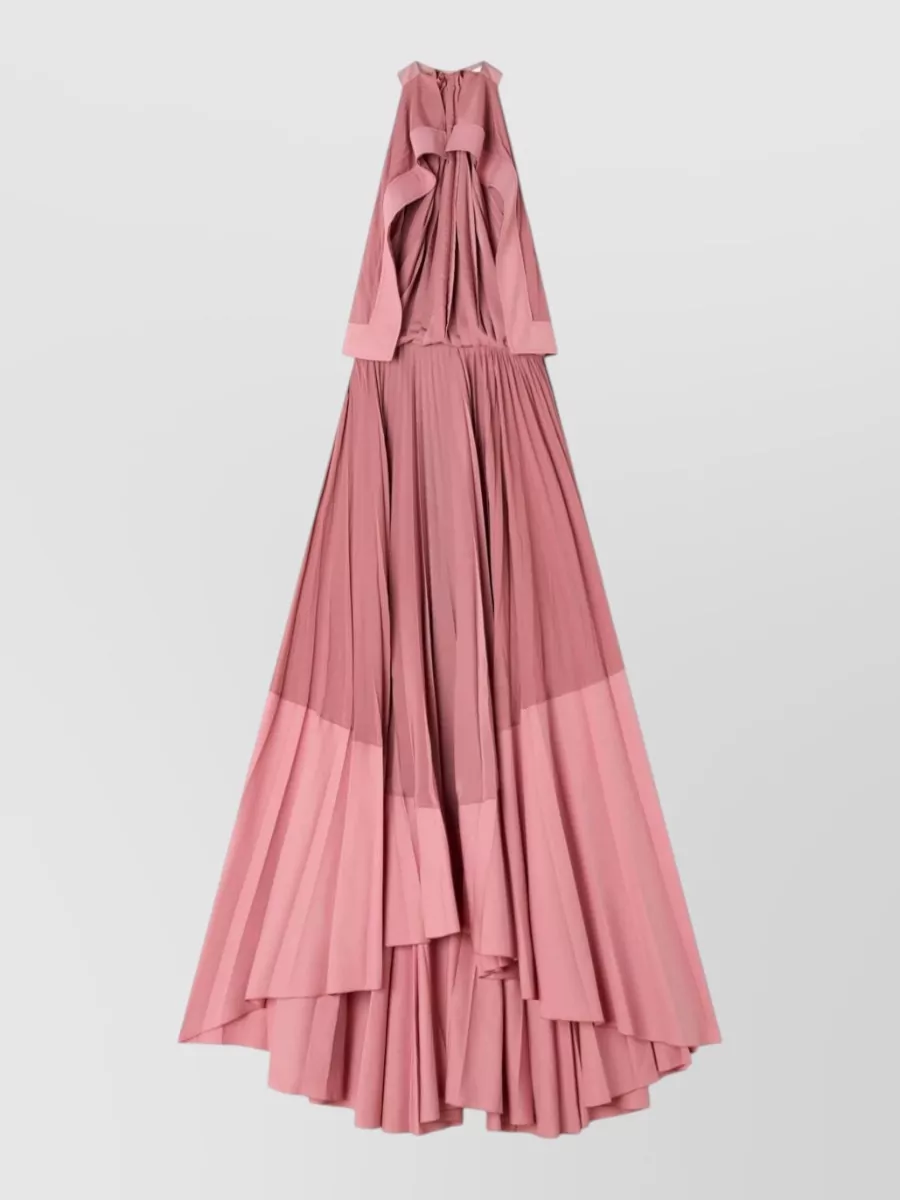 Lanvin Pleated Halterneck Maxi Dress