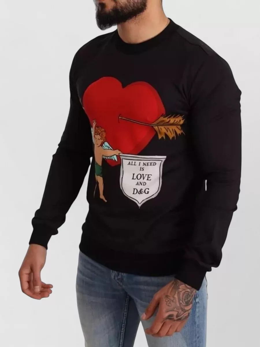 Dolce&Gabbana Cupid Print Cotton Sweatshirt