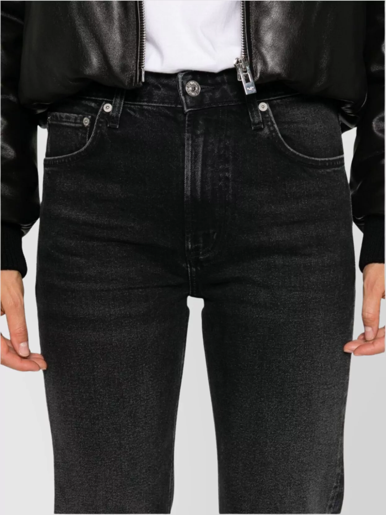 Citizens Of Humanity High-Rise Straight Leg Jeans With Contrast Stitching
