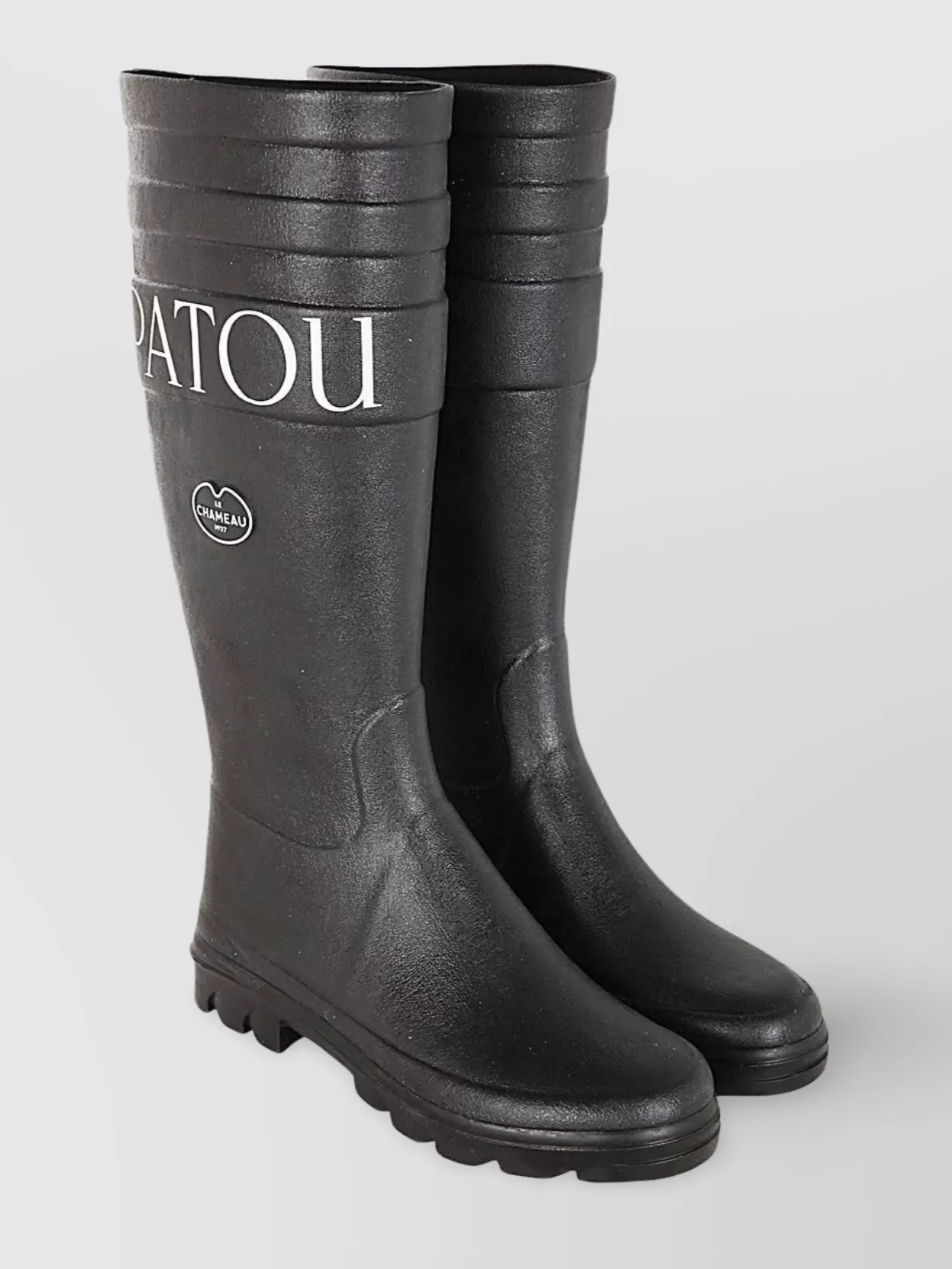 Patou High Shaft Rubber Sole Textured Finish Boots