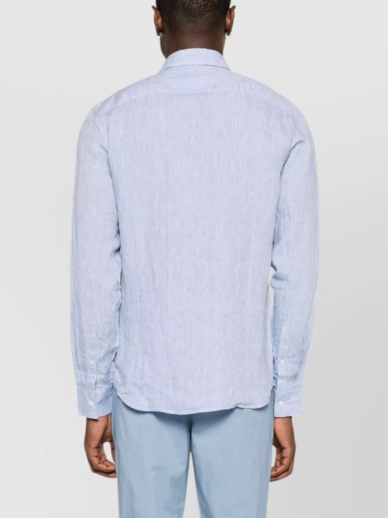 Michael Kors Linen Chambray Button-down Collar Shirt In Blue