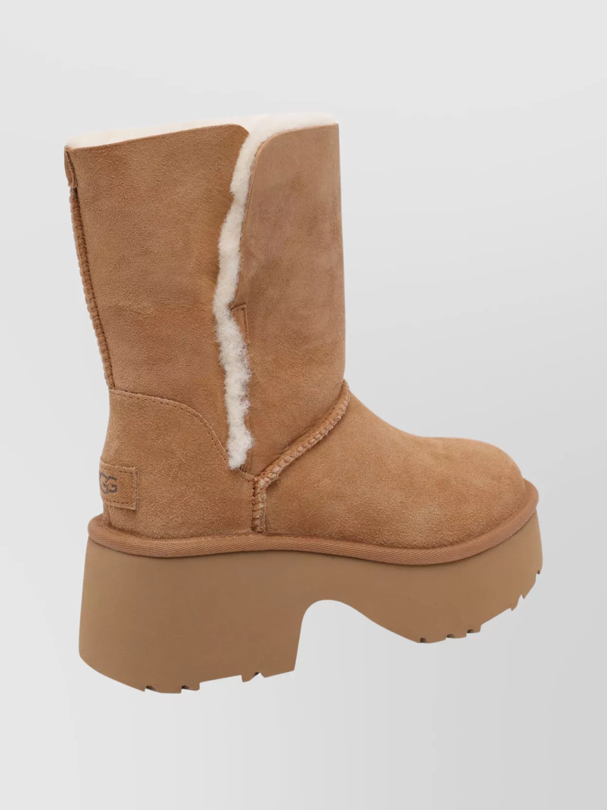 Ugg Suede Platform Ankle Boots With Round Toe