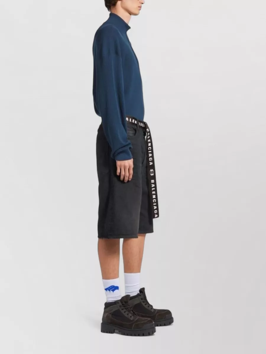 Balenciaga Denim Mid-Rise Shorts
