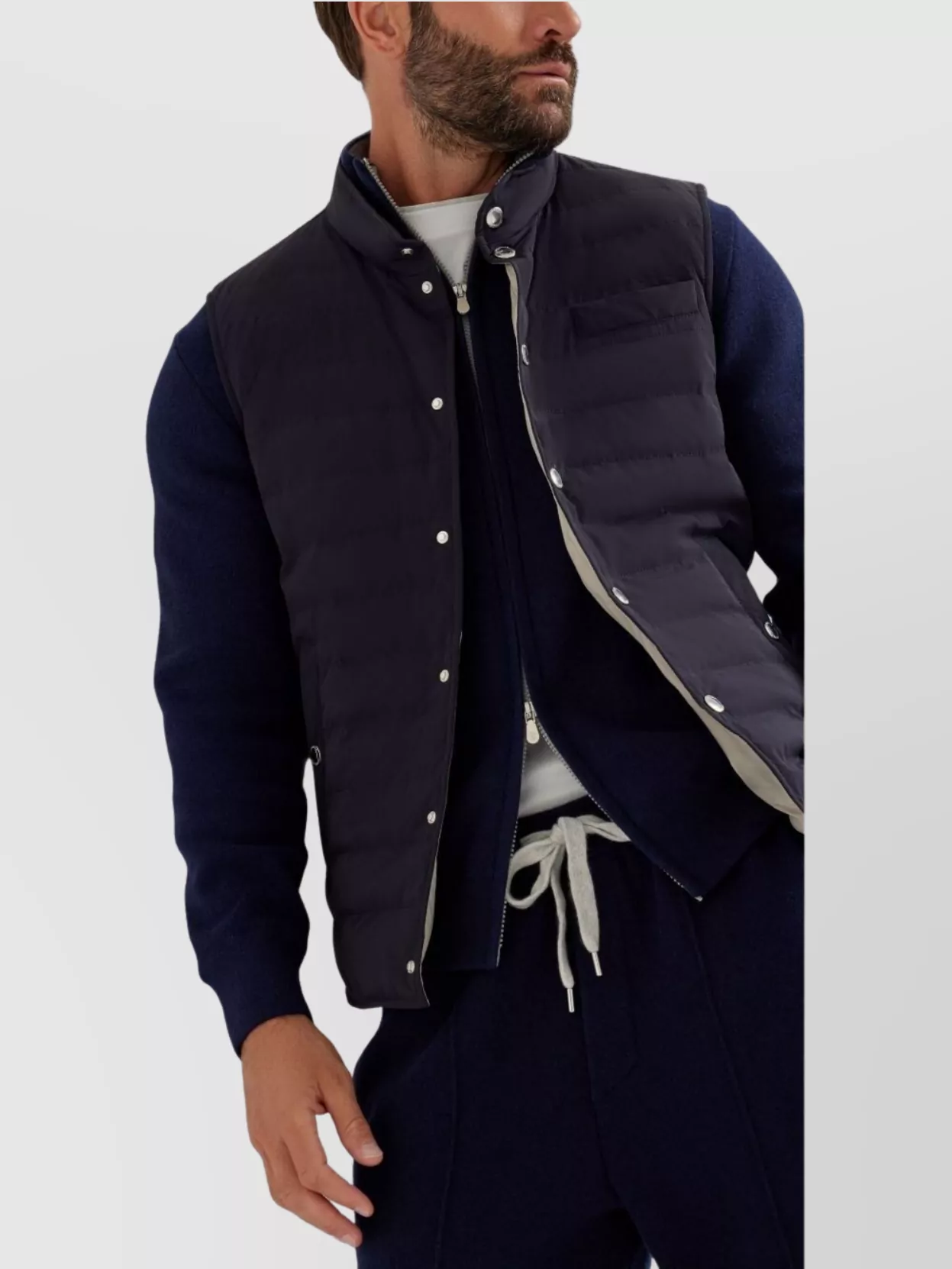 Brunello Cucinelli Quilted High Neck Sleeveless Jacket