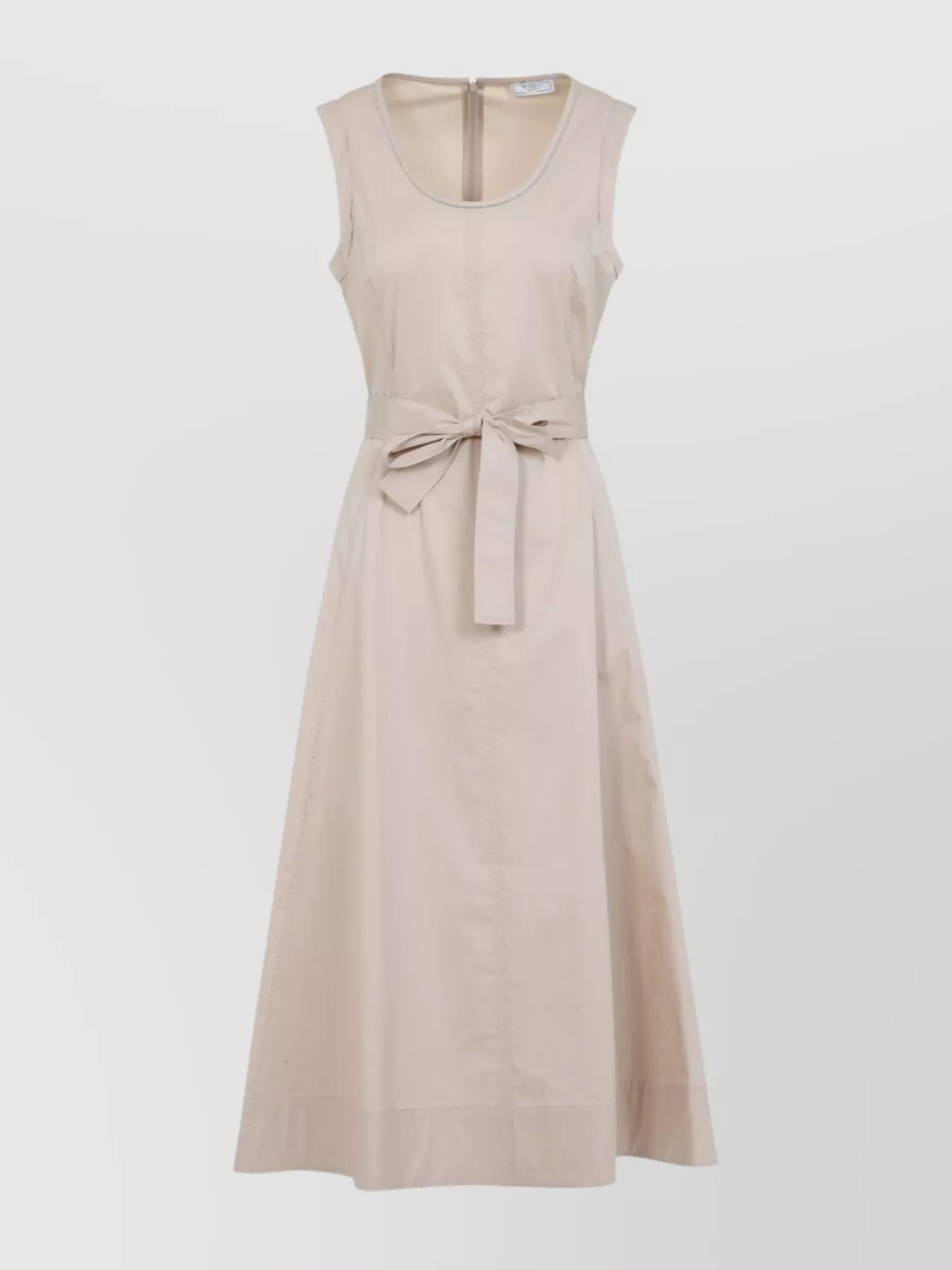 Peserico Flared Hem Midi Dress With Punto Luce Detail