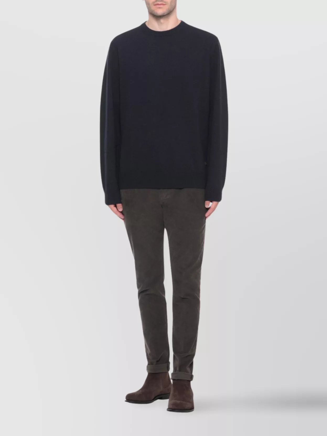 Barbour Crewneck Wool Sweater With Long Sleeves And Ribbed Trims