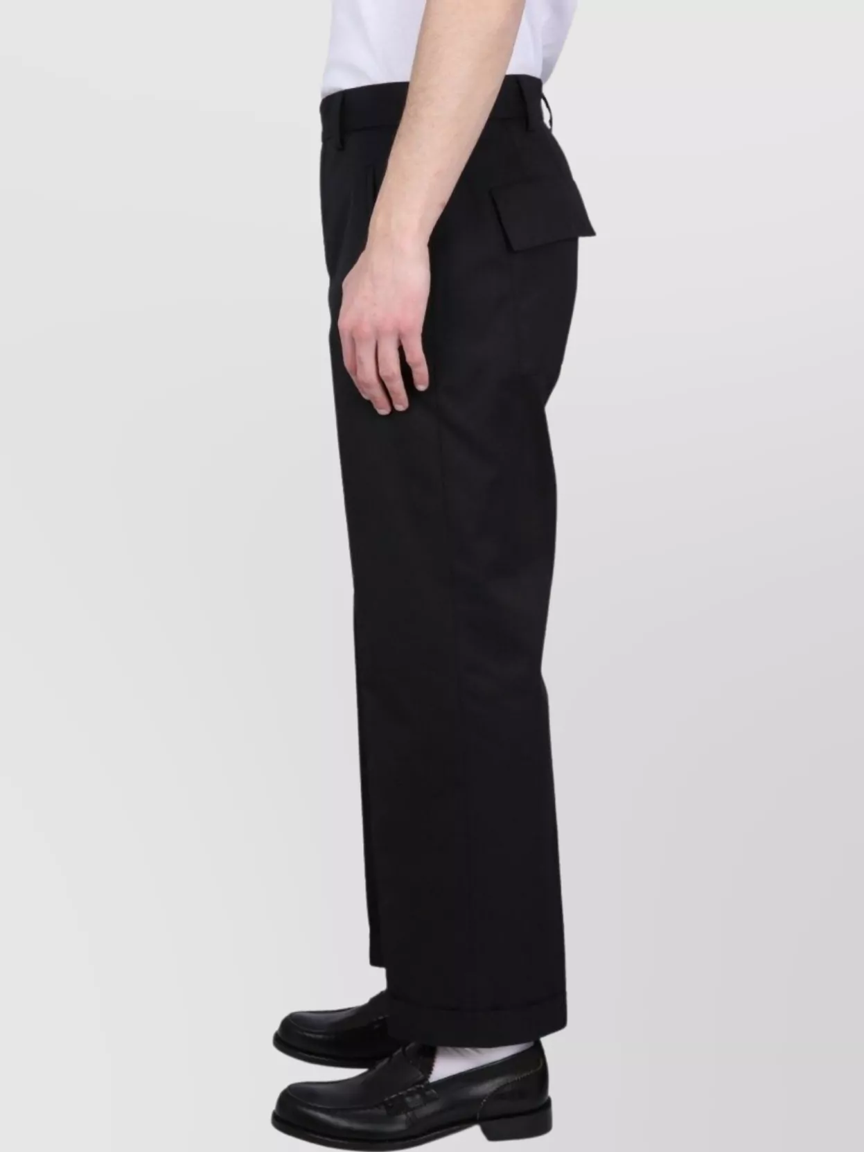 Pt Torino Navy Blue Cotton Trousers In Black