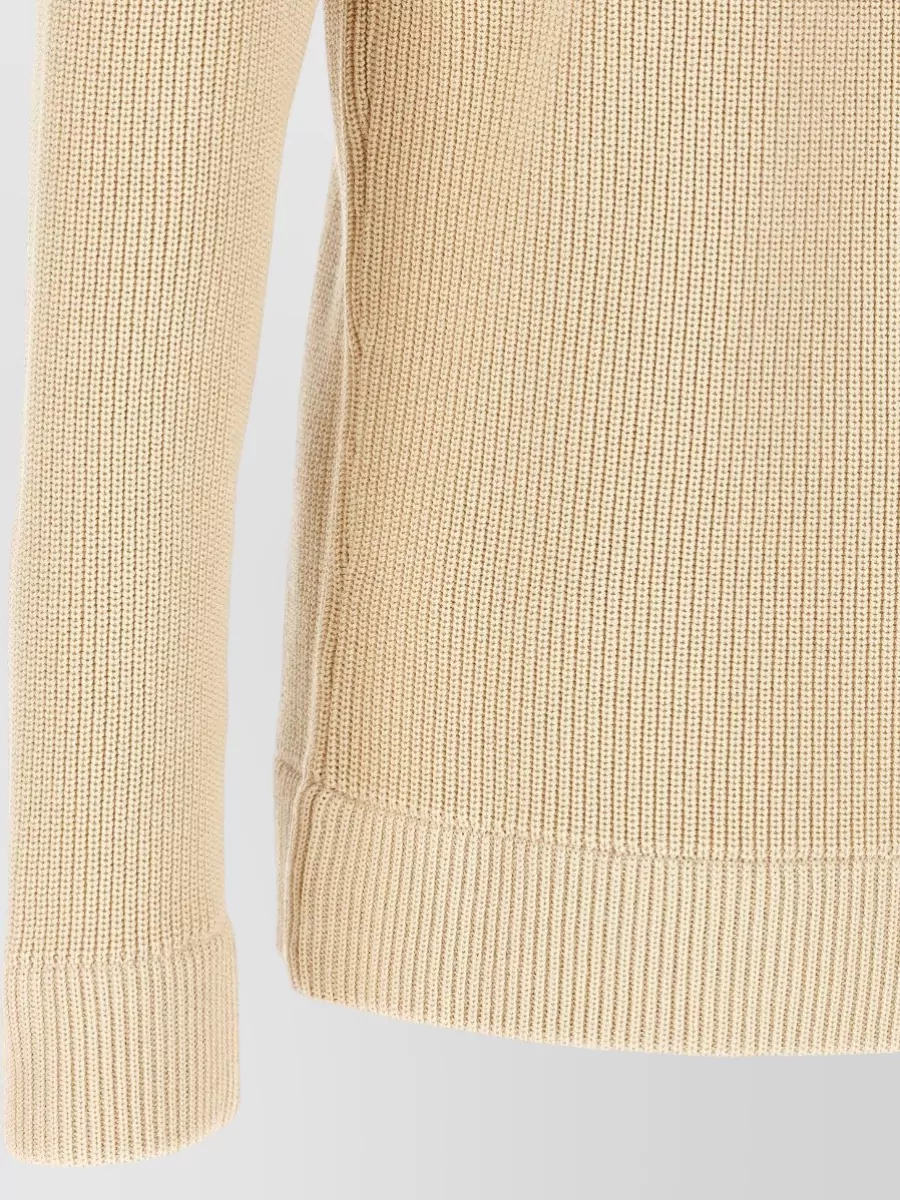 Maison Margiela Ribbed Wool Cotton Zip-Up Cardigan