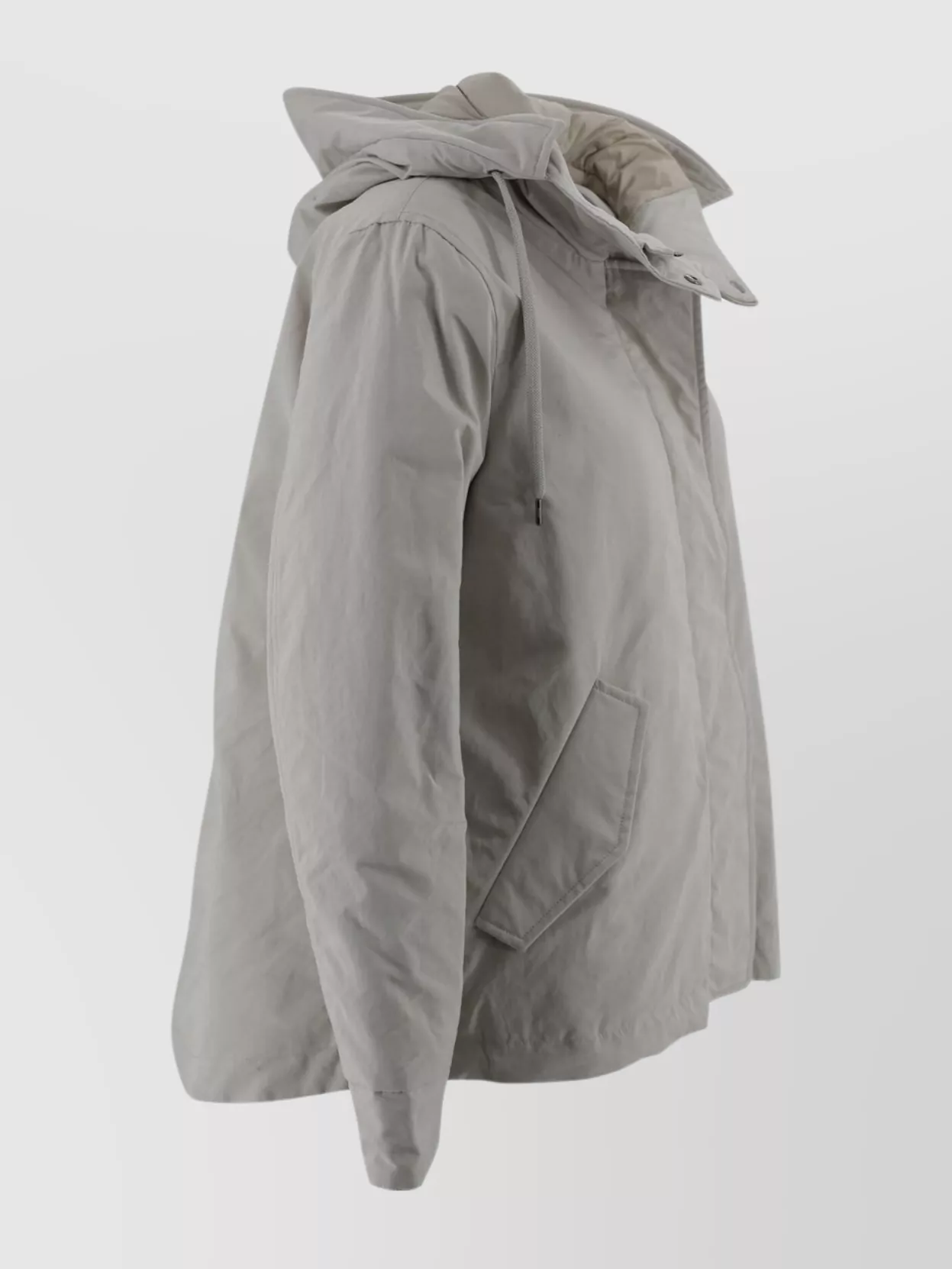 Herno Adjustable Hooded Parka Drawstring In Gray