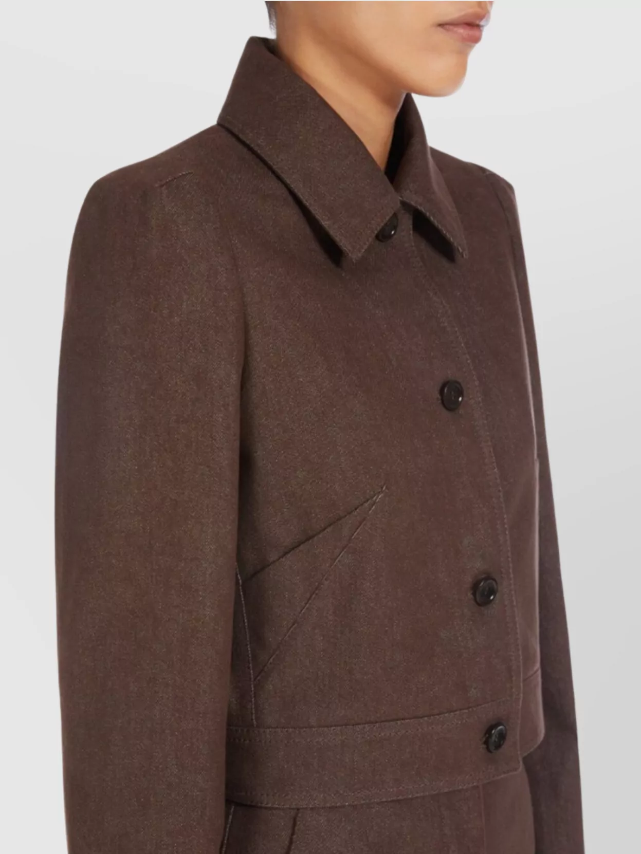 Max Mara Cropped Denim Effect Jacket