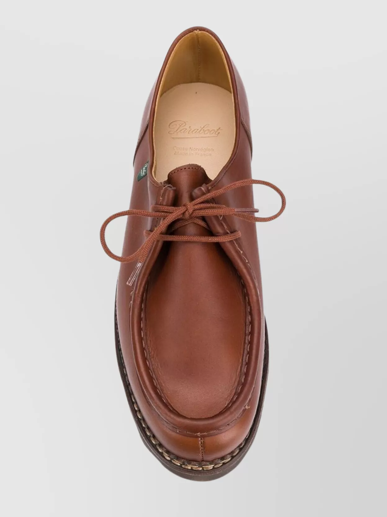Paraboot Smooth Leather Round Toe Derby Shoes