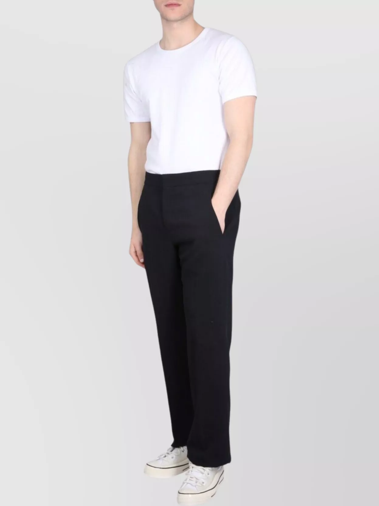 Pt Torino Pants With Belt Loops And Pockets In Black