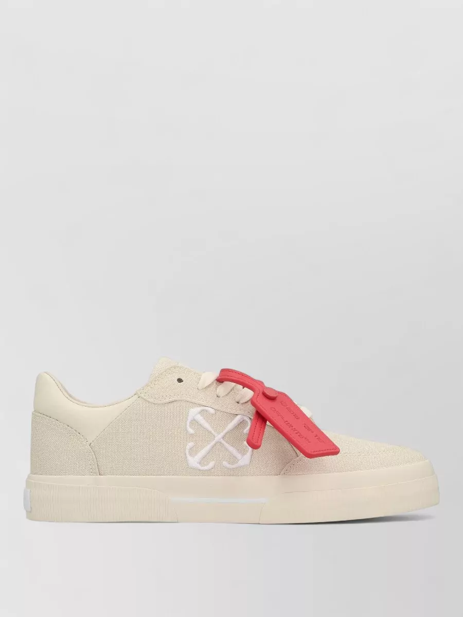 Off-White Low Top Canvas Sneakers Platform Sole