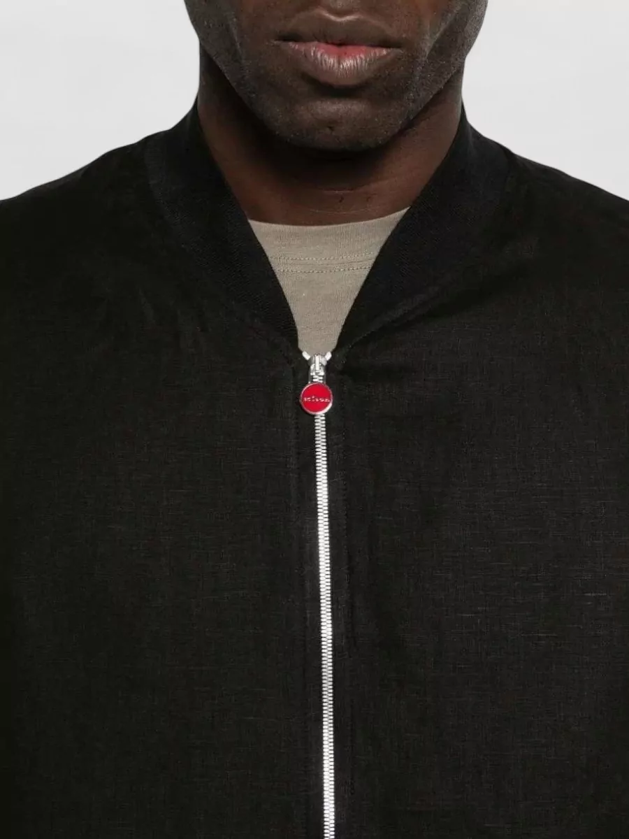 Kiton Bomber Collar Long Sleeve Zip Jacket